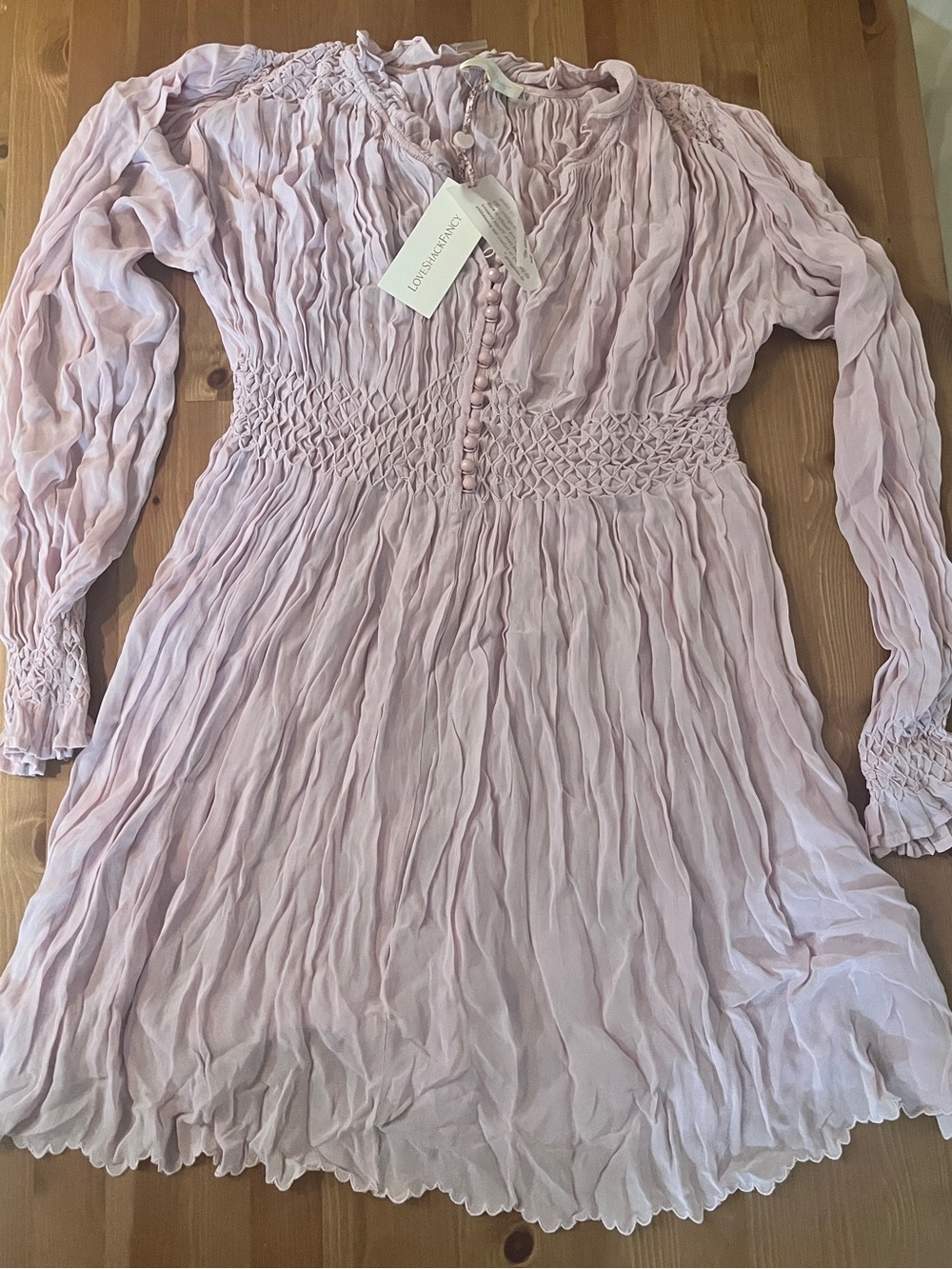 XL LoveShackFancy Dusty Belinda Pink dress
